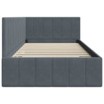 Corner Bed Frame with Headboard Dark grey 100 x 200 cm Velvet 42016318