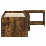 Kids'High Bed Frame with Desk 2 pcs Smoked Oak Engineered Wood 3423442