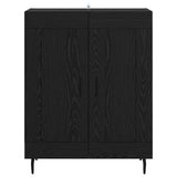Sideboard Black Oak 69.5 x 34 x 90 cm Engineered Wood and Iron 881608