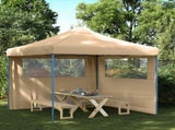 Foldable Party Tent Pop-Up with 2 Sidewalls Beige 4004921