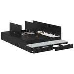 Storage Bed Frame with Drawer Black oak 236.5 x 150 x 31.5 cm 3335646