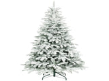 6 ft Artificial Flocked Christmas Tree with 1182 Branches, Hinged Xmas Tree with Foldable Metal T3398P424884