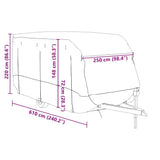 Caravan Cover Grey 610x250x220 cm Non-woven Fabric 4015867