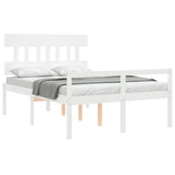 Senior Bed without Mattress White 120x200 cm Solid Wood 3195412