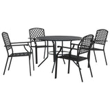 Stackable Garden Chair Set 5 pcs Anthracite Powder-coated Steel 3283770