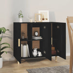 ZNTS Sideboard Black 90x34x80 cm Engineered Wood 812493