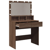 Dressing Table with LED Brown Oak 80x41x134.5 cm 848191