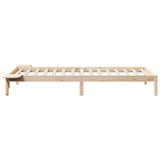 Bed Frame with Side Tables Natural 100 x 220 cm Solid Pine Wood 873244