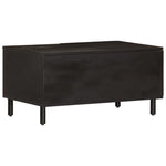 ZNTS Coffee Table Black 80x50x40 cm Solid Wood Mango 356823