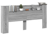 Headboard Cabinet with LED Grey Sonoma 160 x 16.5 x 103.5 cm 8006569
