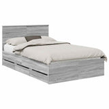Bed Frame with Drawer Grey Sonoma 120 x 200 cm Engineer Wood 3410726