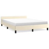 Bed Frame with Headboard without Mattress Cream 140x190 cm 347497