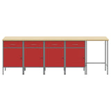 Work Cabinet Set with Drawer with Storage 5 pcs Red and Grey 3321393