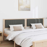 Upholstered Headboard Brown 200 cm Solid Pine Wood 879045