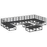 Garden Sofa Set with Cushion 13 pcs Black Aluminium 3378919