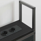 Storage Headboard with Charging Station Black oak 140 cm 859805