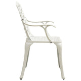 Bistro Set White Cast Aluminium Medium Tough Bistro Set Round 3070582