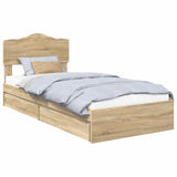 Storage Bed with Drawer Sonoma Oak 90 x 190 cm Engineered Wood 3413140