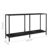Console Table Black 140x35x75.5 cm Tempered Glass 331697