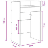 DJ Table Concrete Grey 62 x 45 x 102 cm Engineered Wood 8006759