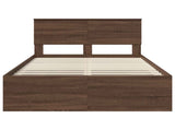 Bed Frame with Headboard Brown Oak 137 x 203 cm Engineered Wood 3408864