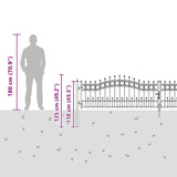 Fence Gate with Spear Top with Lock Grey 404 x 75 cm Steel 42009047