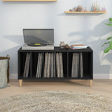 Record Cabinet Black Engineered wood, solid eucalyptus wood Medium 831974