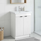 Bathroom under Sink Cabinet High Gloss White 56 x 37.5 x 81 cm 890098