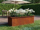 Garden Planter with LED Rusty 30 x 80 x 30 cm Weathering Steel 8008110