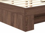 Bed Frame with Headboard Brown Oak 140 x 200 cm Engineered Wood 3408759
