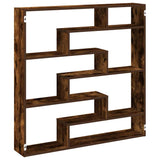 ZNTS Wall Cube Shelf 7 Compartments Smoked Oak Engineered Wood 860026