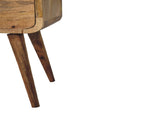 Solid Wood Mini Oak-ish Curved Bedside, 2 Drawers B2743P402931