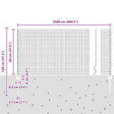 Welded Wire Fence with Posts 25 x 0.8 m PVC-Coated Steel Green 3336478