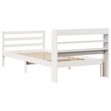 Bed Frame with Headboard without Mattress White 100x200 cm 3306642