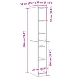 Wardrobe with Shelf Black Oak 30 x 50 x 200 cm Engineered Wood 3345117