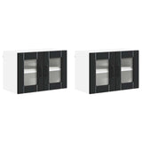 Wall Glass Cabinet LUCCA 2 pcs Black 60 x 31 x 40 cm 884968