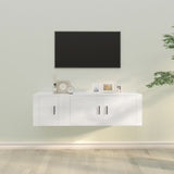 2 Piece TV Cabinet Set White Engineered Wood 3188422