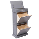 ZNTS Shoe Cabinet Grey 50x28x98 cm Paulownia Wood 284090