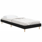 ZNTS Bed Frame without Mattress Black 75x190 cm Small Single Engineered Wood 832102