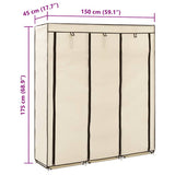Wardrobe Cream Non-woven fabric Collapsible Wardrobe 282455