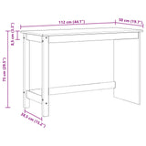 Desk Brown 112 x 50 x 75 cm Solid Pine Wood 42032396