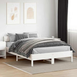 Bed Frame without Mattress White 150x200 cm King Size Solid Wood Pine 842747