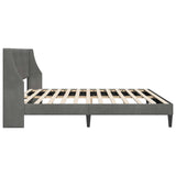 Bed Frame with Headboard Dark Grey 180 x 200 cm Velvet 42027458
