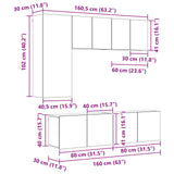 TV Wall Unit Wall-mounted 5 pcs Old Wood Engineered Wood 3402770