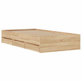 Bed Frame with Drawers without Mattress Sonoma Oak 90x200 cm 3207296