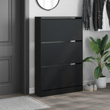 Shoe Cabinet Black 80x21x125.5 cm Engineered Wood 839925