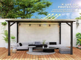 3 x 3m Metal Pergola with UPF 50 and Waterproof Roof, Wall-Mounted or Free Standing Garden Gazebo, T3398P317660