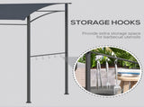 2.2 x 1.5 m BBQ Grill Gazebo Tent, Garden Grill with Metal Frame, Curved Canopy and 10 Hooks, T3398P325224