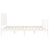 Bed Frame without Mattress White King Size Solid Wood 3194122