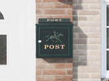 Wall Mounted Mailbox Green 29 x 13 x 41 cm Cast Aluminum 42023496